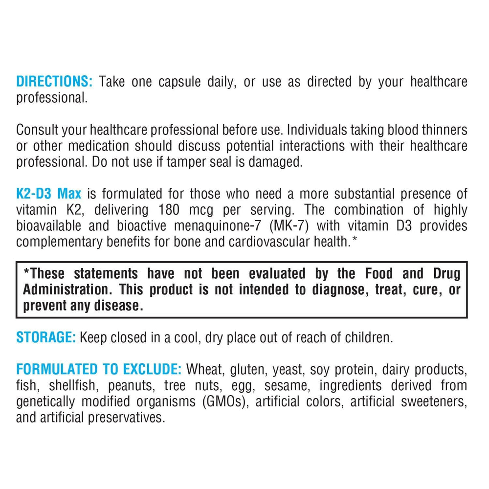 XYMOGEN K2-D3 5000 ingredient panel overview including MK-7 K2