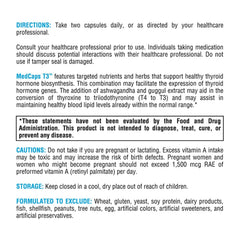 XYMOGEN MedCaps T3 rosemary extract visual on label