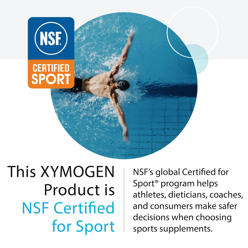 XYMOGEN Omega MonoPure 1300 EC label detail showcasing IFOS-certified purity
