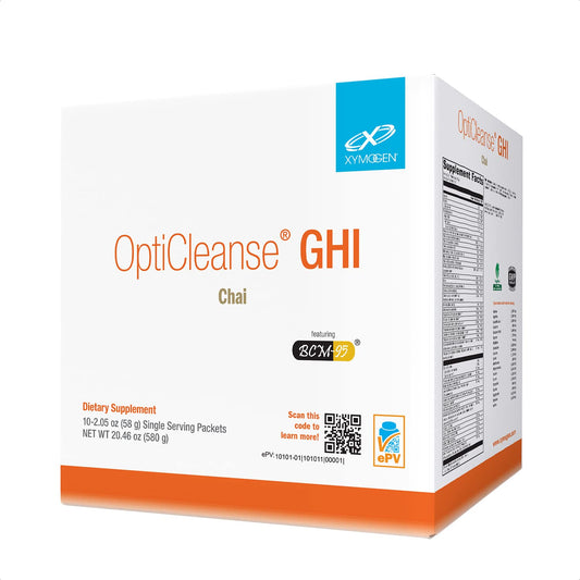 XYMOGEN OptiCleanse GHI chai bottle for daily detox support