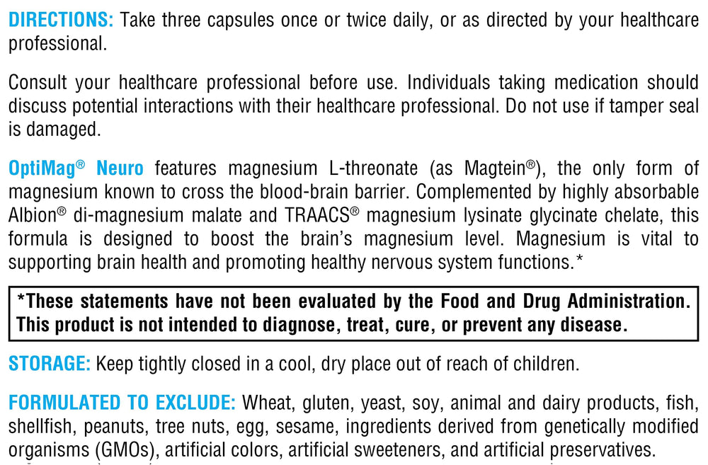 Bottle pour of OptiMag Neuro for convenient daily dosing.