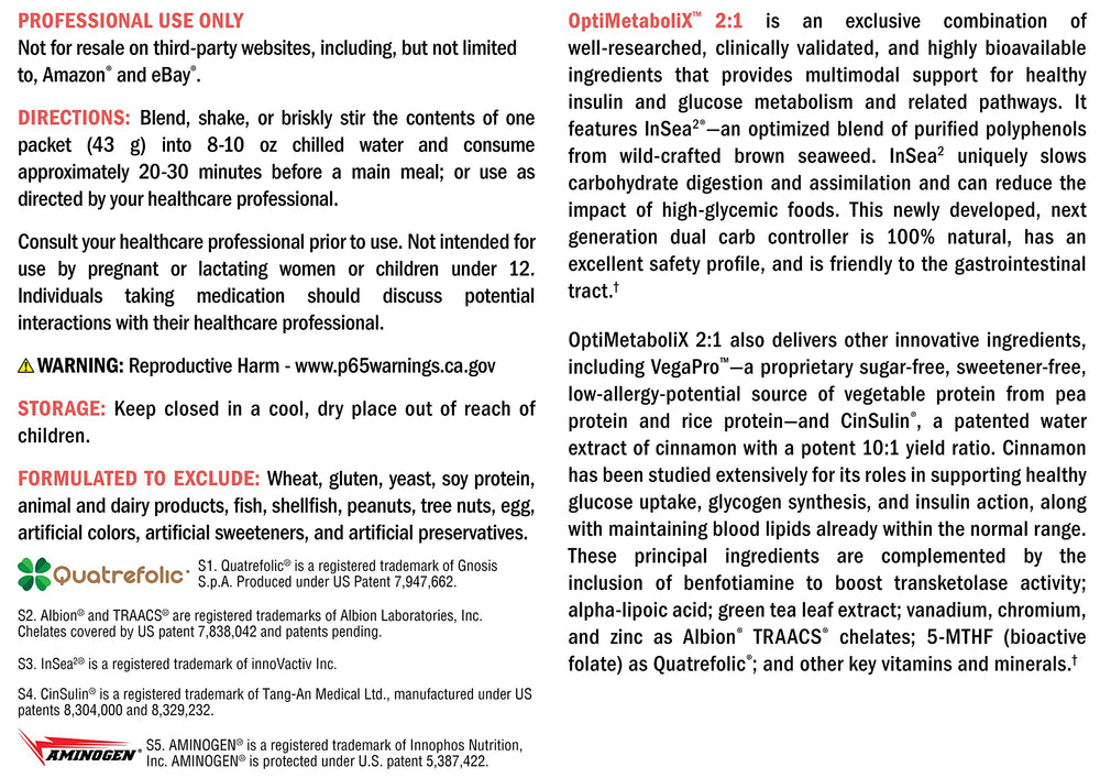 XYMOGEN OptiMetaboliX VegaPro protein signals plant-based nourishment.
