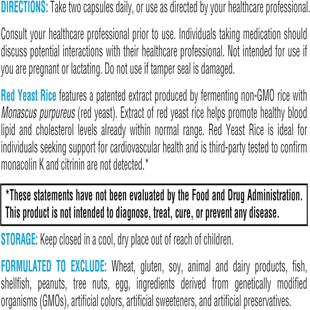 XYMOGEN Red Yeast Rice citrinin-free assurance seal.