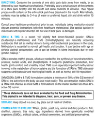 Vegan and non-GMO verification icons with Xymogen SAM-e & TMG