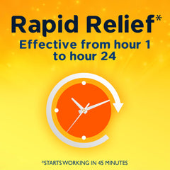 Xyzal night-use packaging indicating relief during sleep.