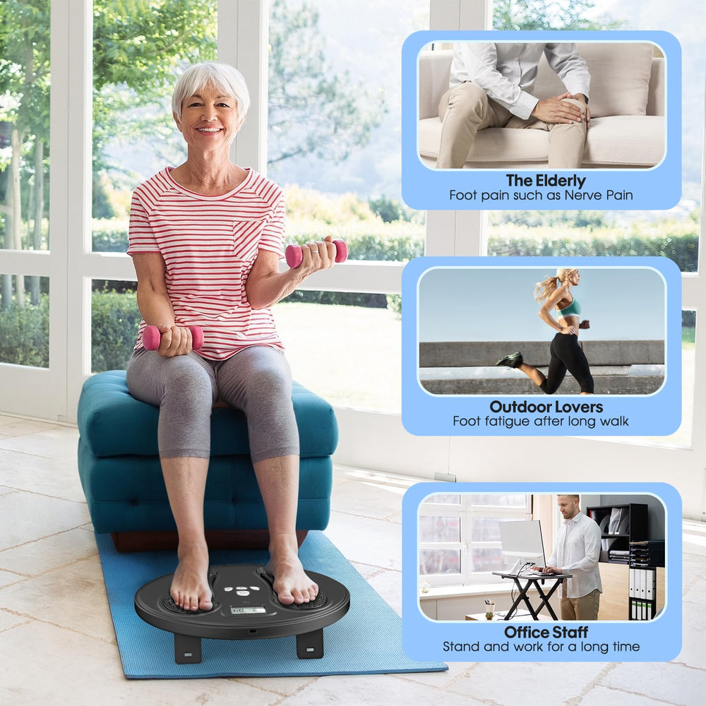 Y&LJ EMS foot massager ergonomic fit contours for comfortable use.