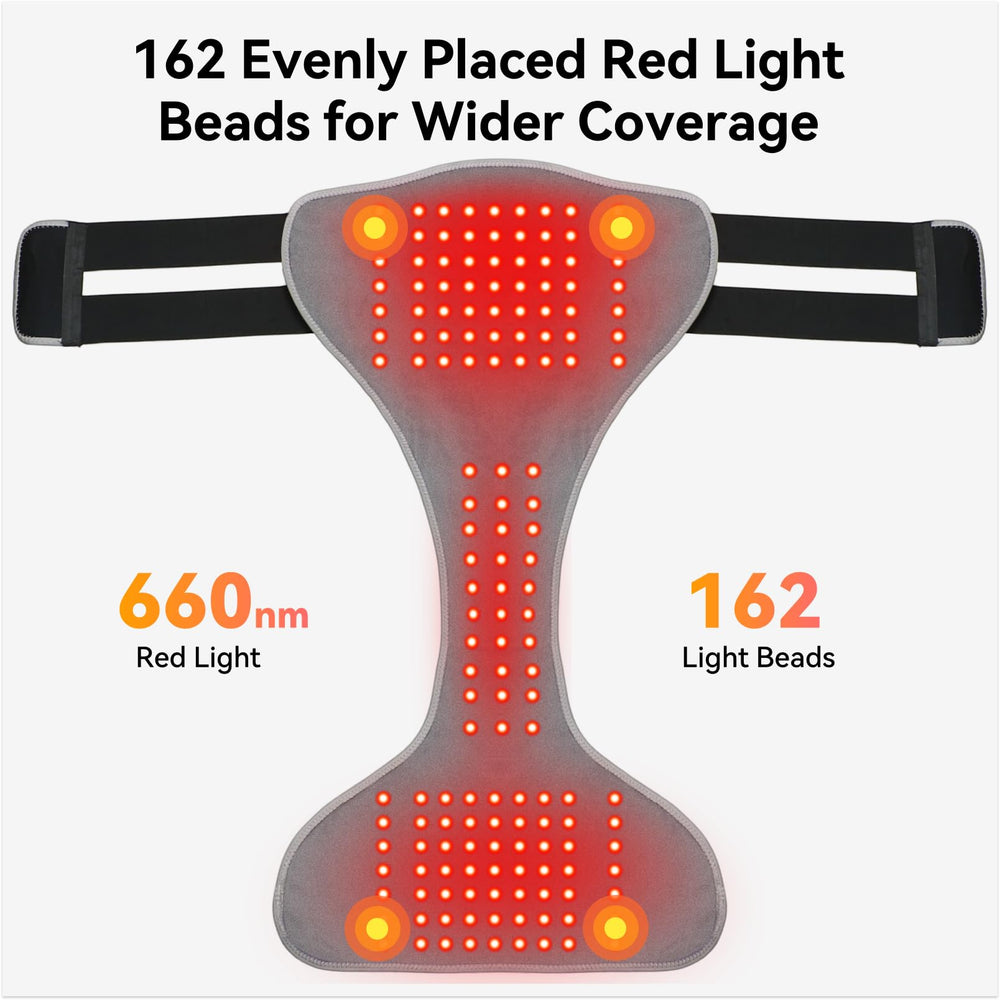 Yabuu 162-LED light therapy panel on underwear for pelvic care and comfort.