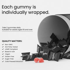 YadaVeela Berberine HCl Gummies white peach flavor visible on packaging.