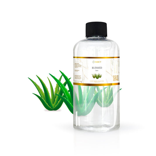 YANCY Blessed Fragrance Oil 8 oz bottle for diffusers delivering tranquil, uplifting ambiance.