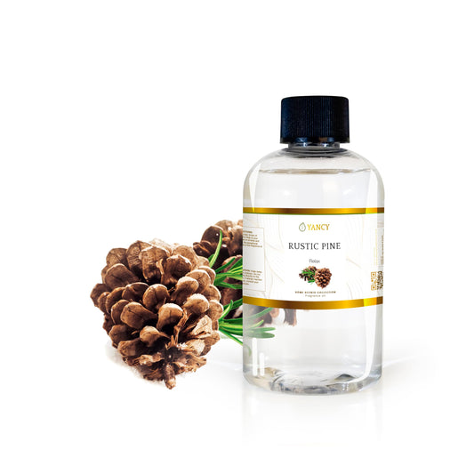 YANCY Pine fragrance oil bottle delivering crisp evergreen ambience for a fresh room.