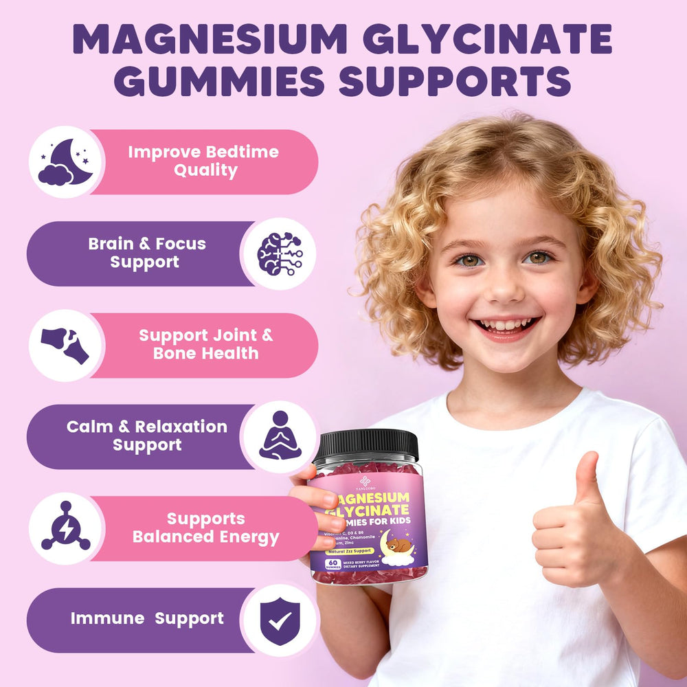 YANLUOBO Kids Gummies child holding bottle, easy daily supplement for routines