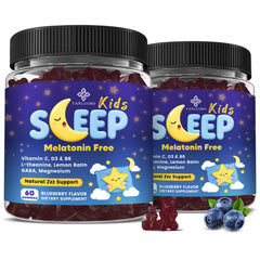 YANLUOBO Kids Sleep Gummies bottle front with berry flavor for calm nights
