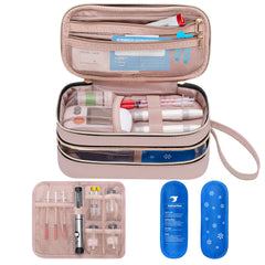 Yarwo insulin cooler case top view shows compact organization.