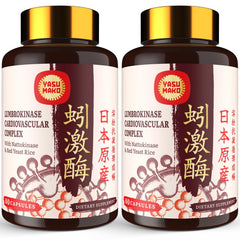 Yasumako lumbrokinase bottle with capsules for daily wellness.