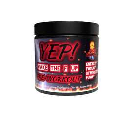 Yep Strength YEP Wake The Faith Up canister front view highlighting premium pre-workout
