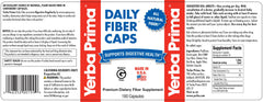Yerba Prima Daily Fiber Caps capsules in bottle ready for daily intake