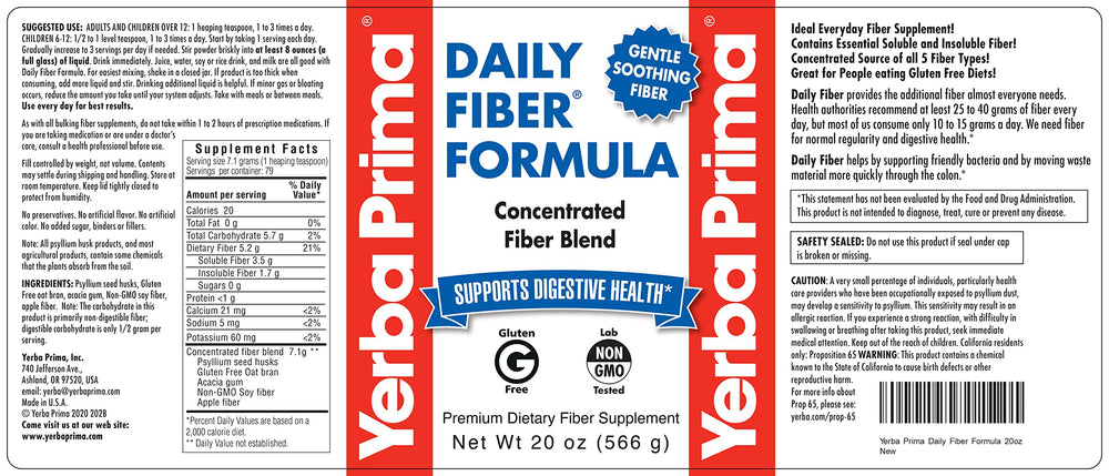 Yerba Prima Daily Fiber Formula two-pack on a retail shelf