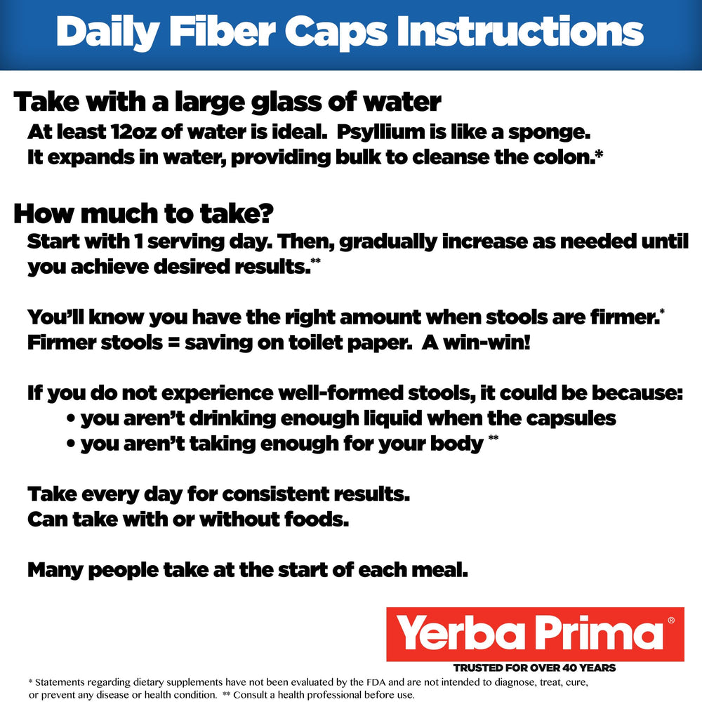 Yerba Prima Daily Fiber Formula packaging box with no added sugar claim
