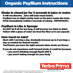 Yerba Prima measuring spoon with psyllium for easy daily dosing