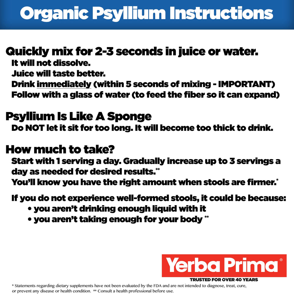 Close-up shows psyllium fiber per tablespoon detail.