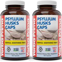 Yerba Prima Psyllium Husks Caps bottle front for daily fiber support