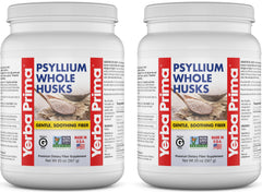 Yerba Prima bottle front with psyllium husk—natural fiber for daily wellness.
