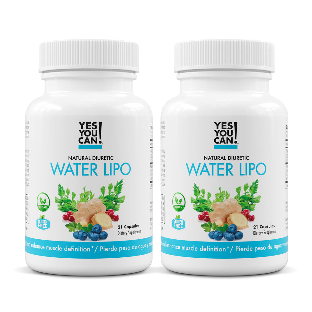 Yes You Can! bottle front shows natural water lipo pills for gentle hydration balance.
