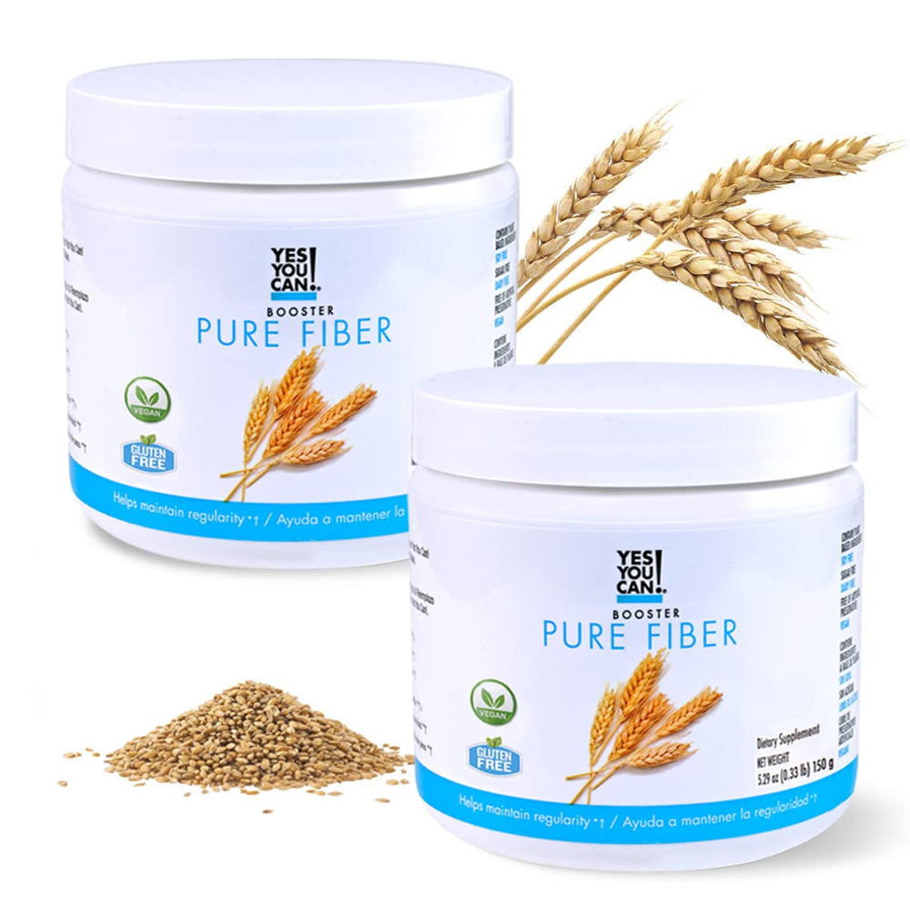 Yes You Can! Shake Booster Pure Fiber bottle pouring, convenient daily fiber support.