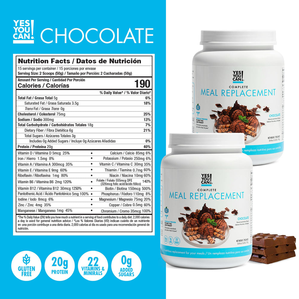 Yes You Can! Transform ingredient panel shows 22 vitamins and minerals per serving.