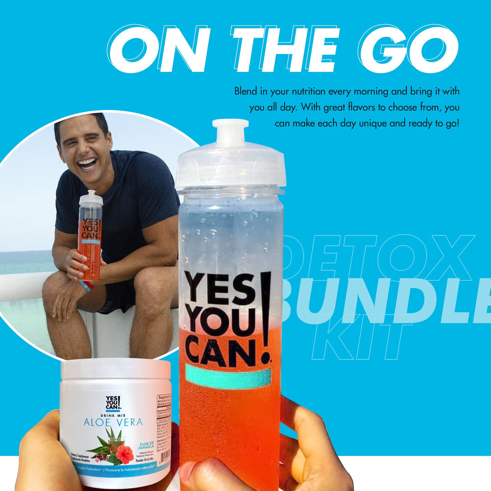 Yes You Can! Water bottle product shot for on-the-go hydration