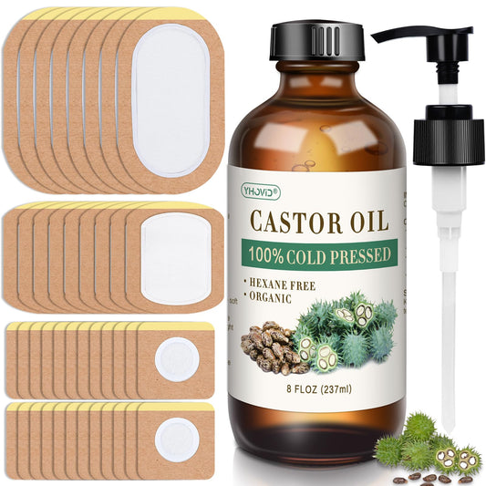 YHOVID castor oil patches collection shows multi-size options for targeted use.
