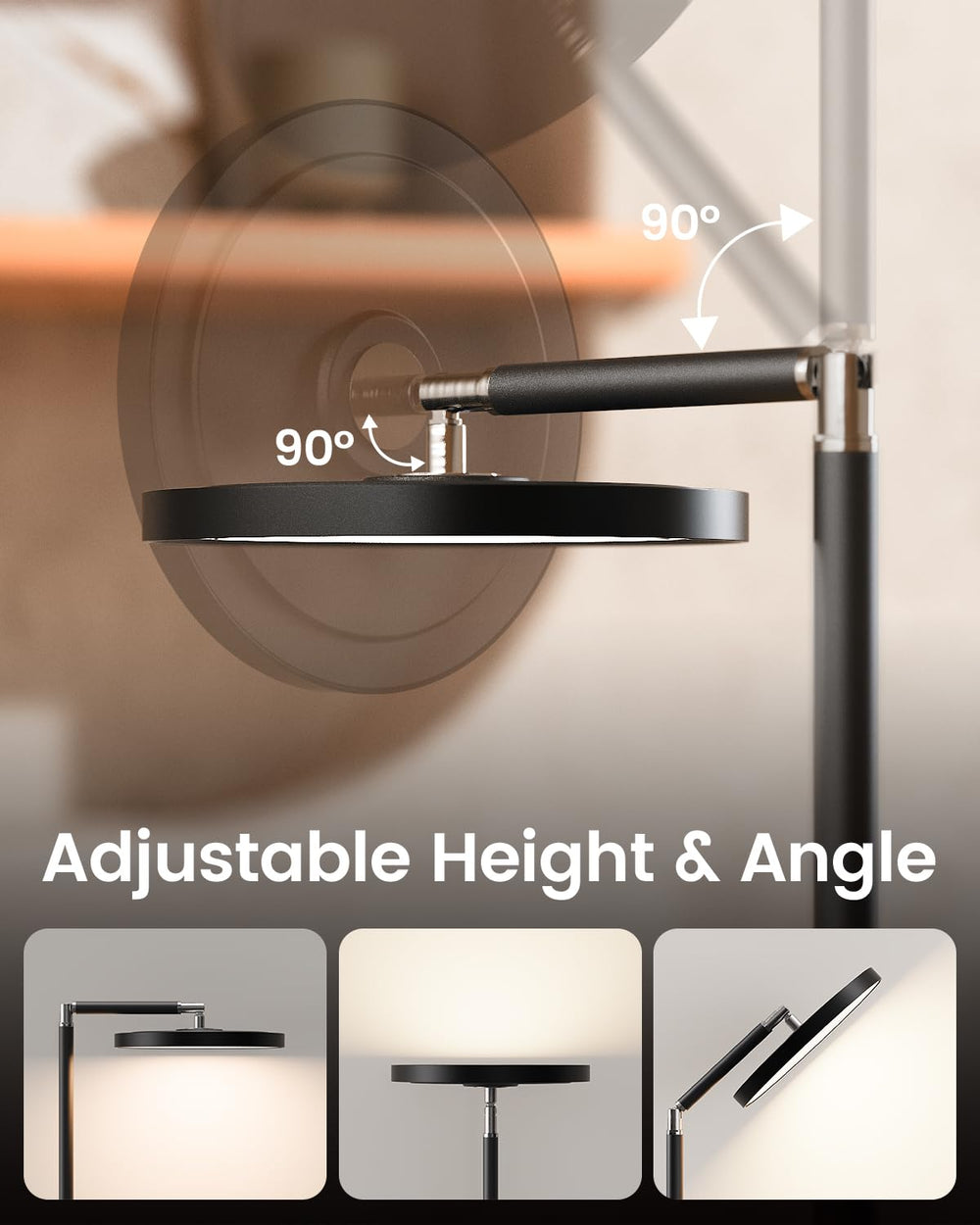 Yikola Light Floor Lamp features 5 color temperatures for warm to cool environments.