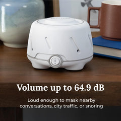 Yogasleep Dohm dial switch demonstrates adjustable tone for baby soothing and quiet nights.
