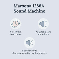 Yogasleep Marsona control panel with touch buttons for simple session setup.