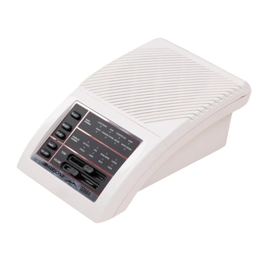 Yogasleep Marsona white sound machine, front view showing compact design for easy placement.