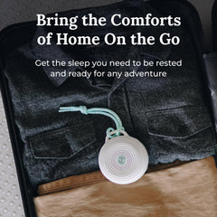 Yogasleep Rohm compact 3-5 inch diameter fits easily in bags and pockets.