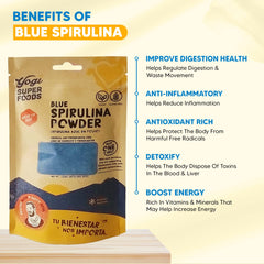 Yogi Super Foods blue spirulina powder boosts minerals like iron and magnesium.