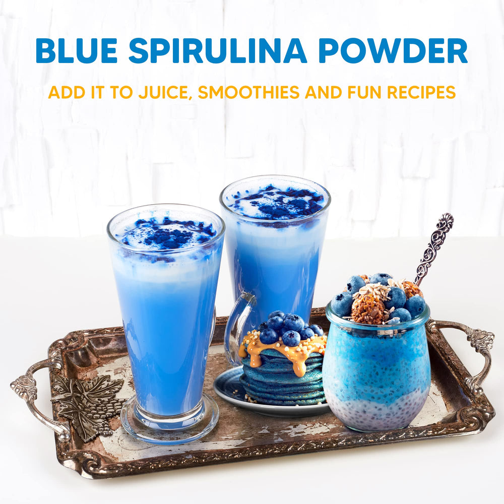 Raw and gluten-free blue spirulina powder from Yogi Super Foods.