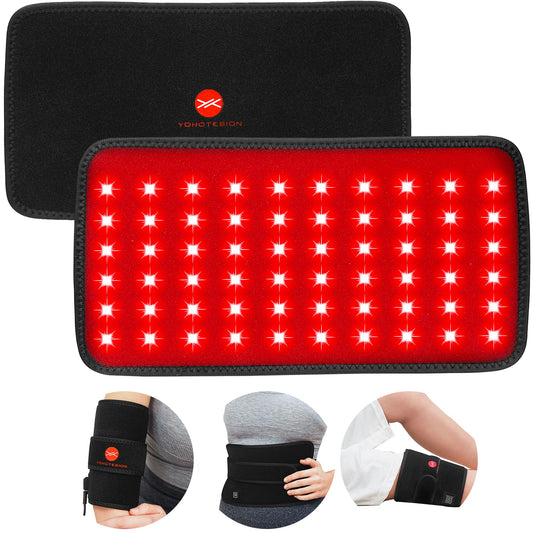 YOHOTESION red light therapy pad placed on the back for targeted warmth and comfort.