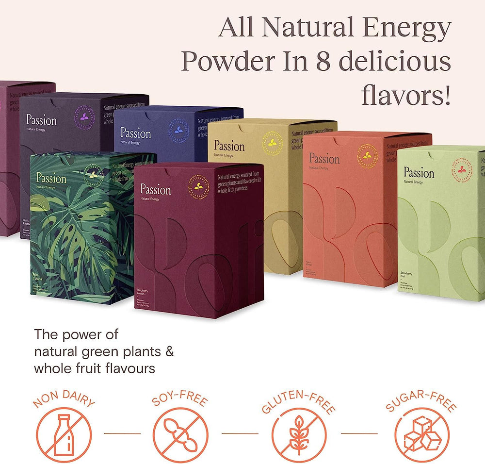 Green tea and guarana ingredients powering natural energy in Yoli Passion.