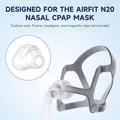 Yosopherier AirFit N20 seal detail highlights air-tight comfort during therapy
