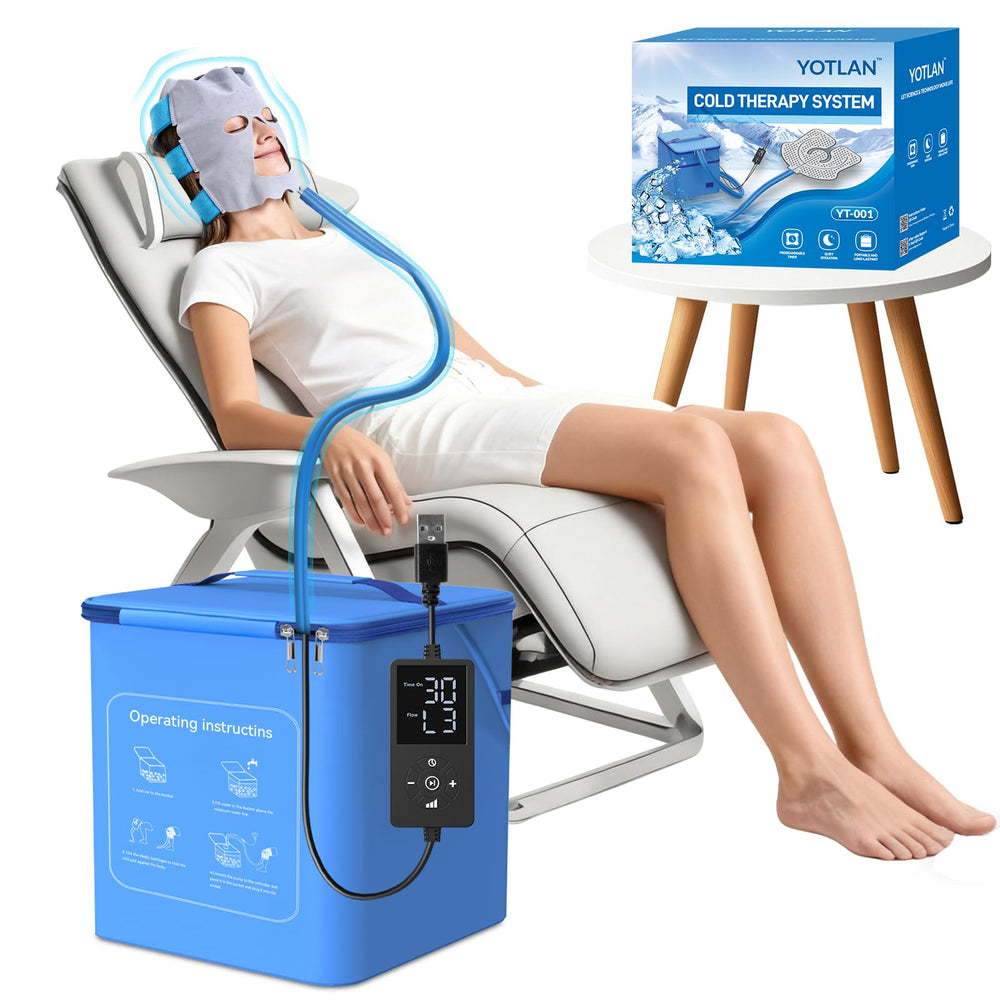 Yotlan Migraine Relief Cap with water circulation provides steady cooling for migraine comfort.