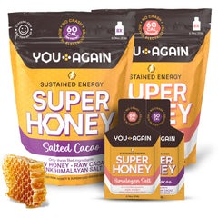 You Again Super Honey gel pouch open, ready for quick endurance fueling.