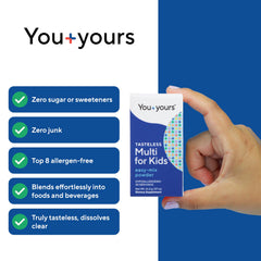 You-Yours tasteless multivitamin powder added to food without texture change