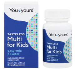 You-Yours tasteless multivitamin powder jar front view shows easy daily nutrition