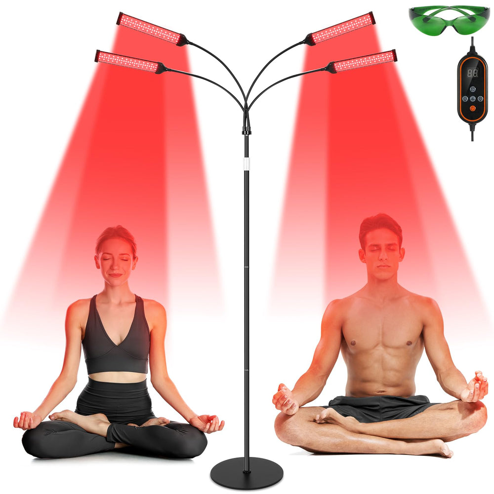 Youjoitim 4-head red light therapy lamp with even coverage for full-body sessions.