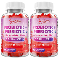 Youlikee 120-count pack image suggests long-term daily gut wellness support