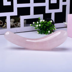 YOUNAIERZX rose quartz wand 7-inch profile, elegant curved design for relaxation.