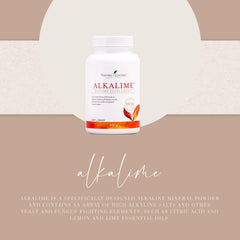 Young Living AlkaLime ingredients lemon-lime label detail highlighting minerals.
