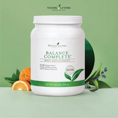 Young Living Balance Complete muscle-recovery visual emphasizing post-workout support.
